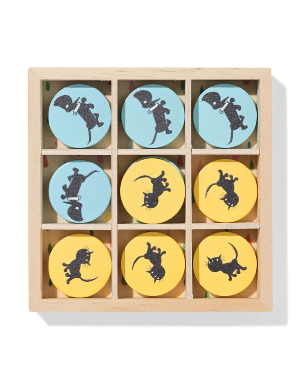 Takkie und Siepie Tic-Tac-Toe-Spiel, 13 &times; 13 &times; 3 cm, Holz - 15800159 - HEMA