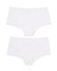 2 shorties femme coton stretch blanc blanc - 1000030351 - HEMA