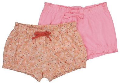 2 shorts bébé rose rose - 1000019464 - HEMA