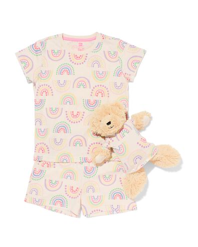 Kinder-Kurzpyjama Regenbogen mit Puppenpyjama bunt bunt - 23003160MULTI - HEMA