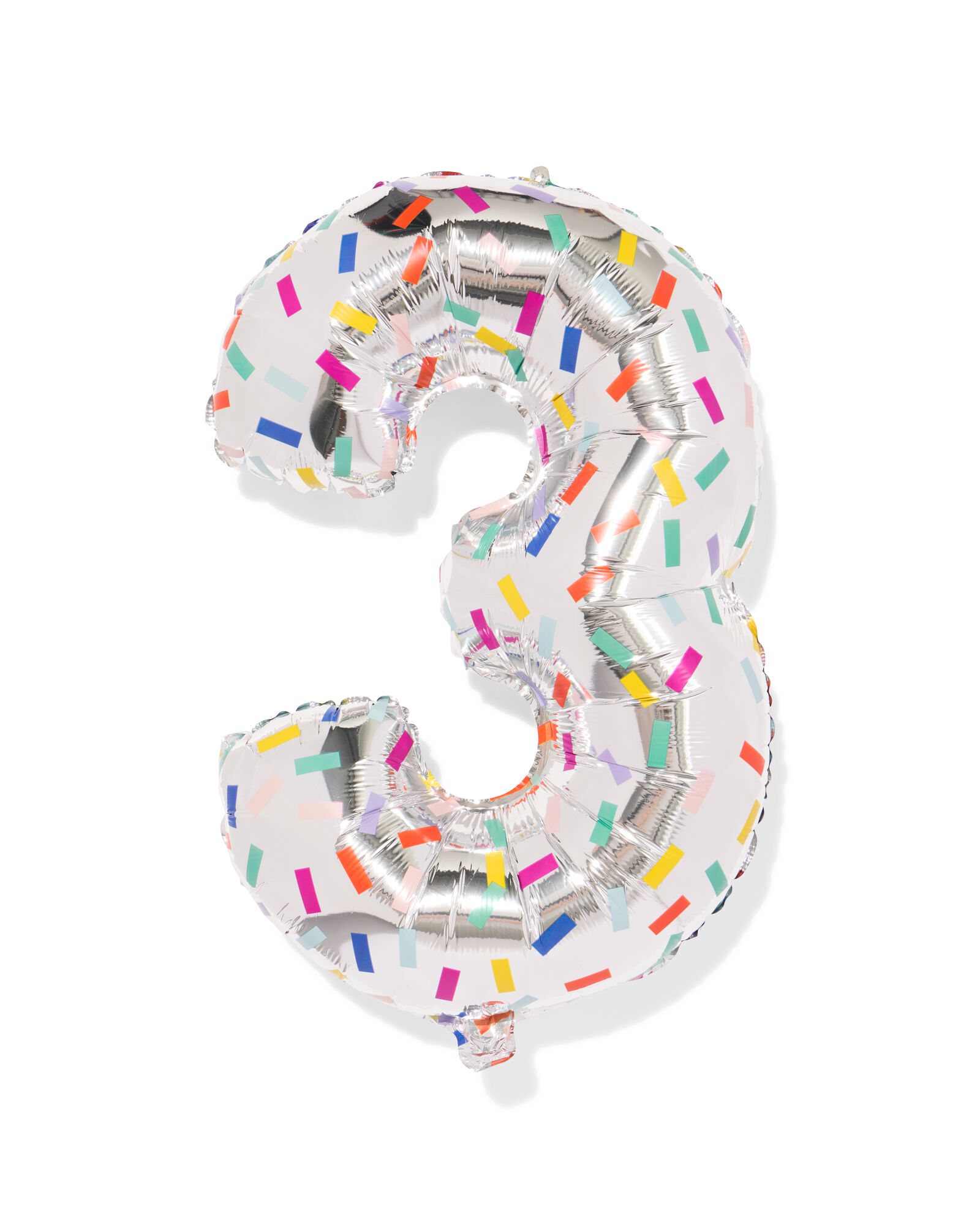 folieballon cijfer 3 60cm confetti - 14260060 - HEMA