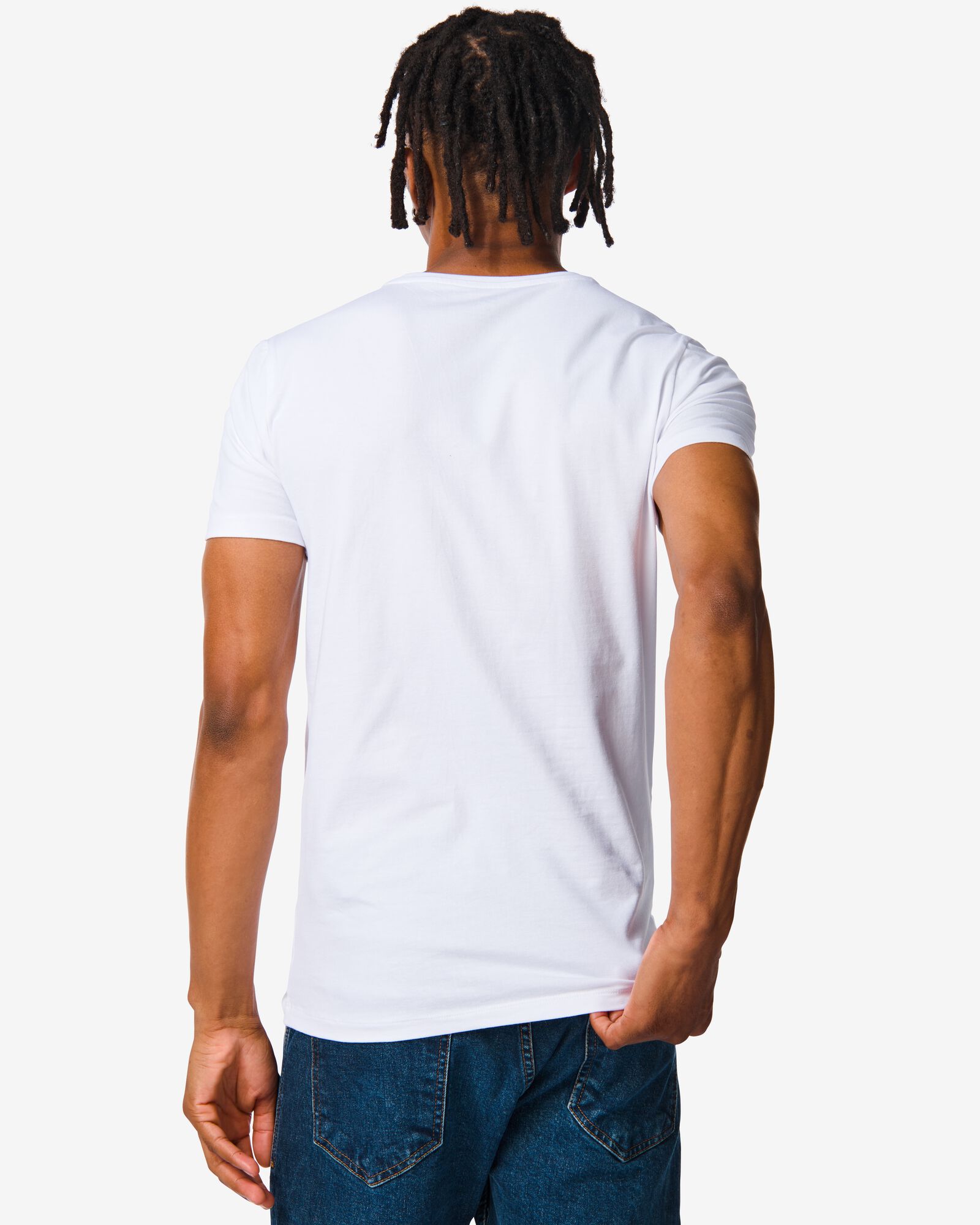 Herren-T-Shirt, Slim Fit, Rundhalsausschnitt weiß weiß - 1000009947 - HEMA