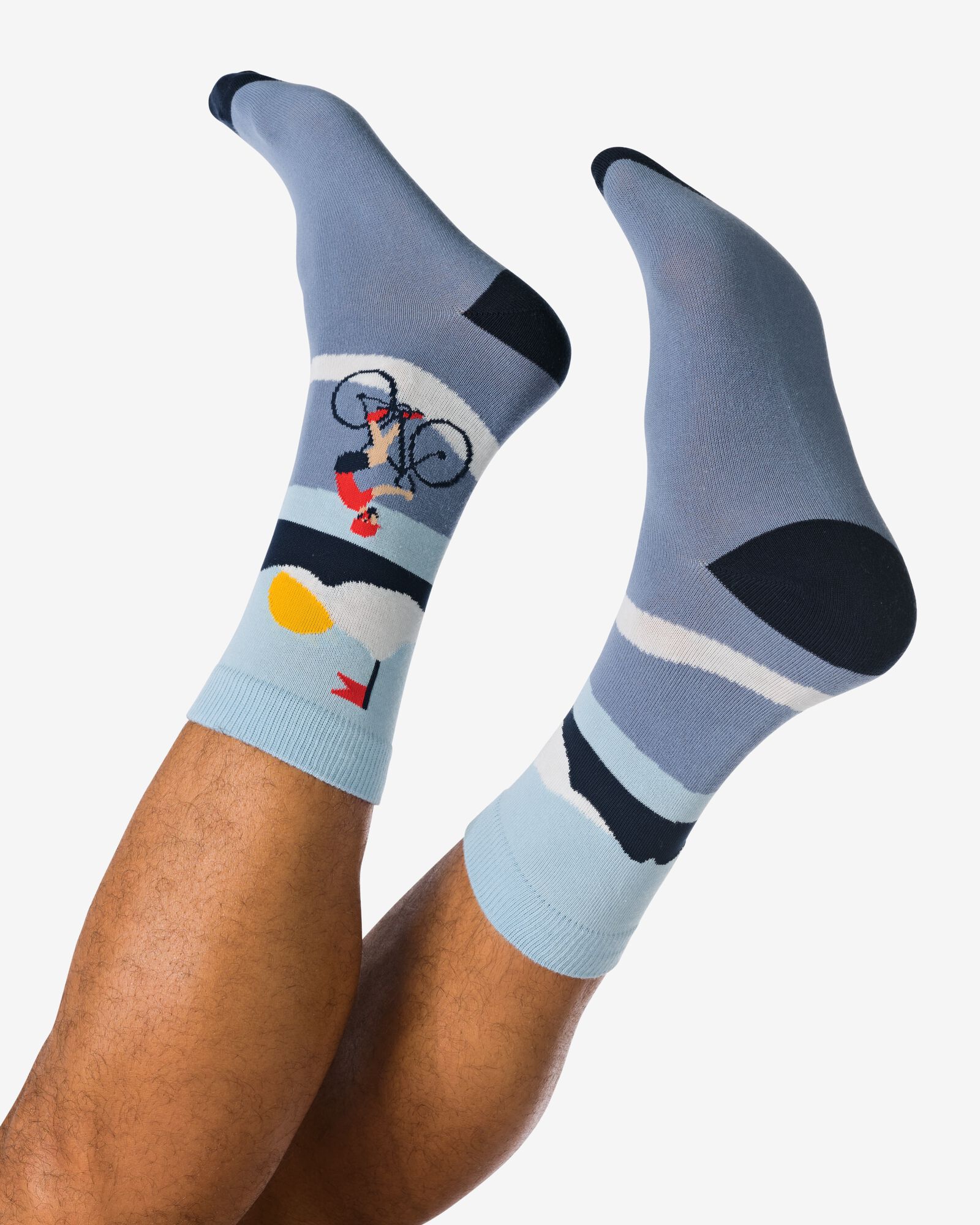 sokken voor volwassenen 'you can do it' middenblauw middenblauw - 4100255MIDBLUE - HEMA