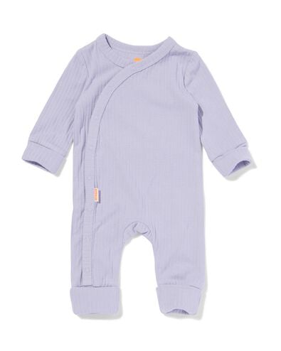 Gerippter mitwachsender Strampler aus Bambus mit Stretchanteil, Blumen violett - 33417420PURPLE - HEMA