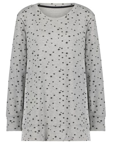 t-shirt de nuit femme viscose polaire étoiles gris chiné - 1000025109 - HEMA