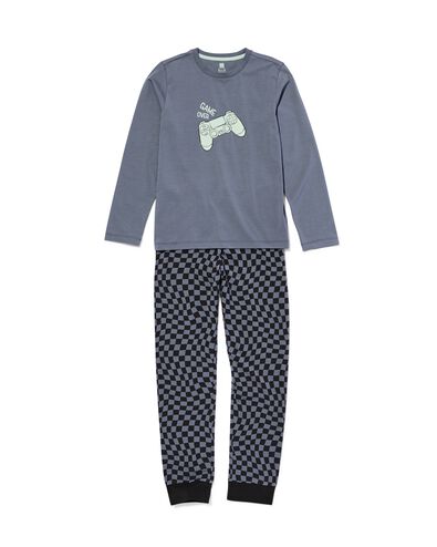 pyjama coton enfant game noir - 23040740BLACK - HEMA