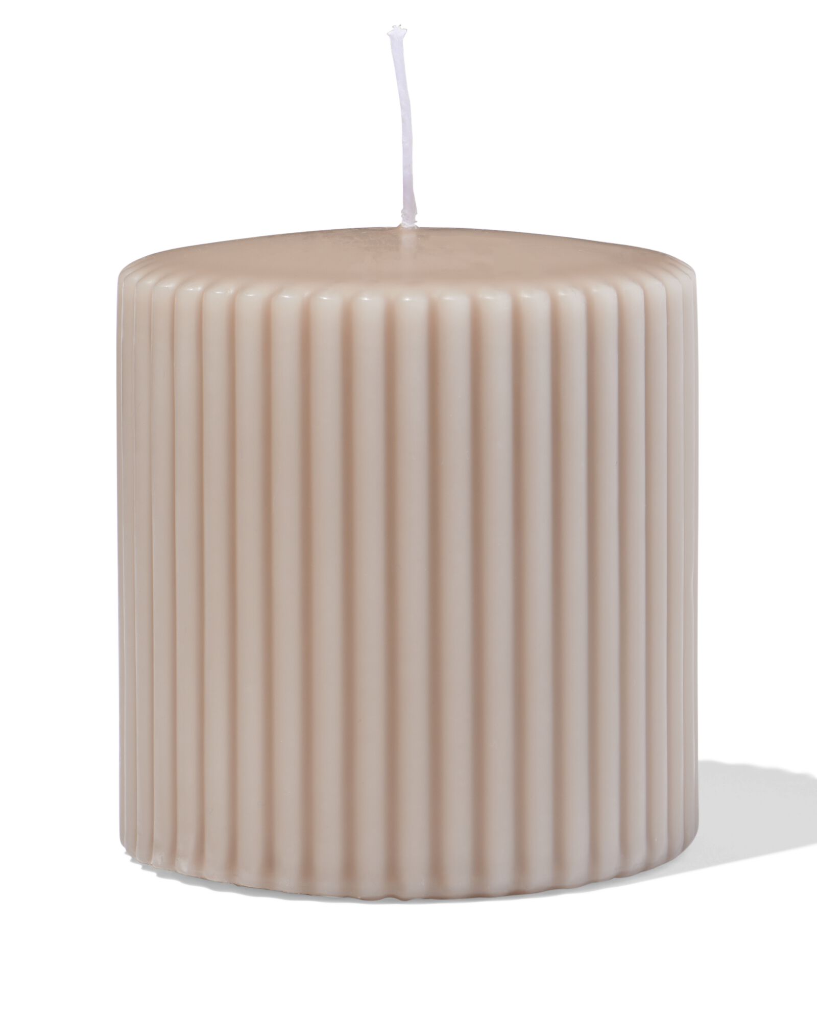 Stumpenkerze, ⌀ 10 &times; 10 cm, gerippt, naturfarben naturfarben 10 x 10 - 13509040 - HEMA