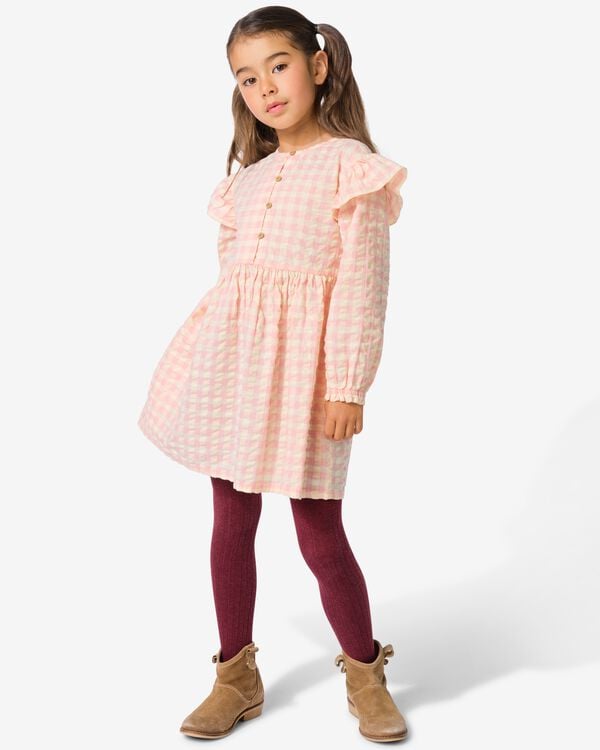 kinderjurk seersucker ruiten roze roze - 30841360PINK - HEMA