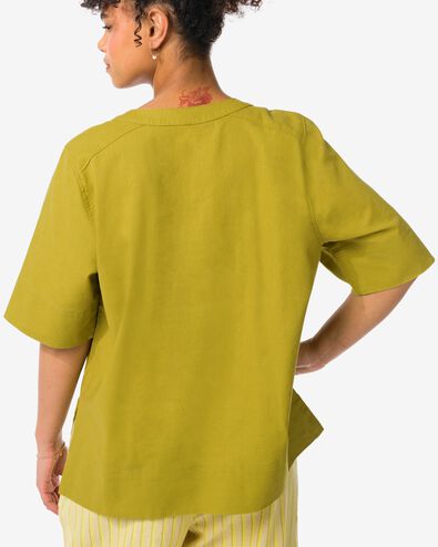 Damen-T-Shirt Koa, mit Leinenanteil grün grün - 36298970GREEN - HEMA
