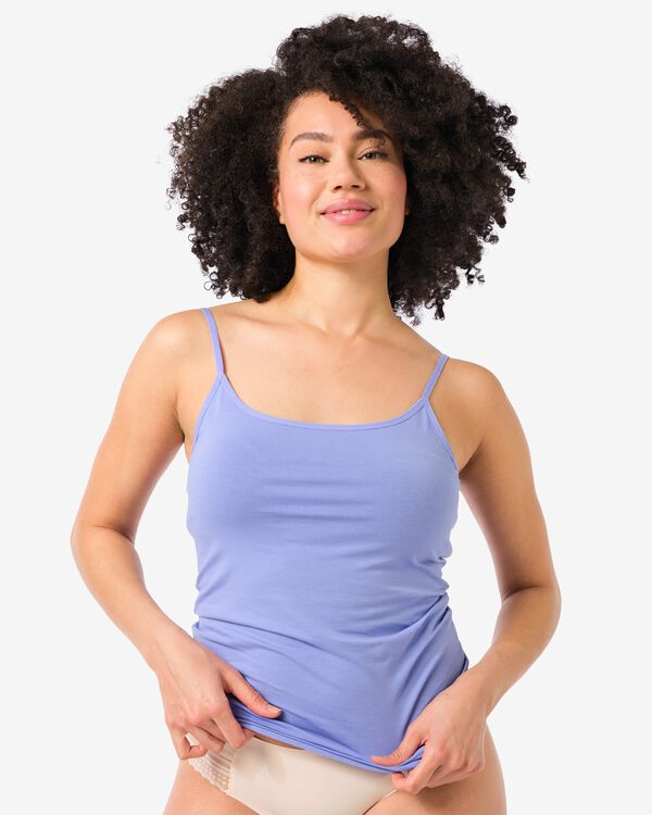 Damenhemd aus Baumwolle mit Spaghettitr&auml;gern blau blau - 19621246BLUE - HEMA