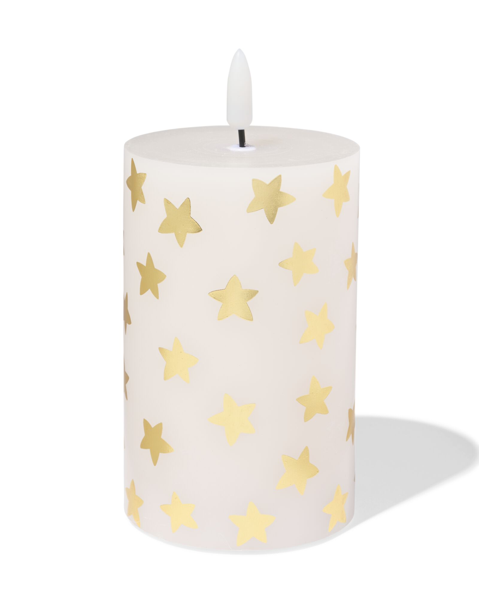 bougie rustique led 7,5x12x7,5 cm &eacute;toile blanc - 25500078 - HEMA