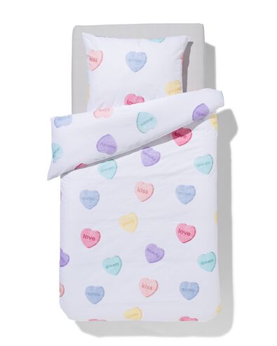 housse de couette enfant 140x200 coton doux petits c&oelig;urs - 5730211 - HEMA