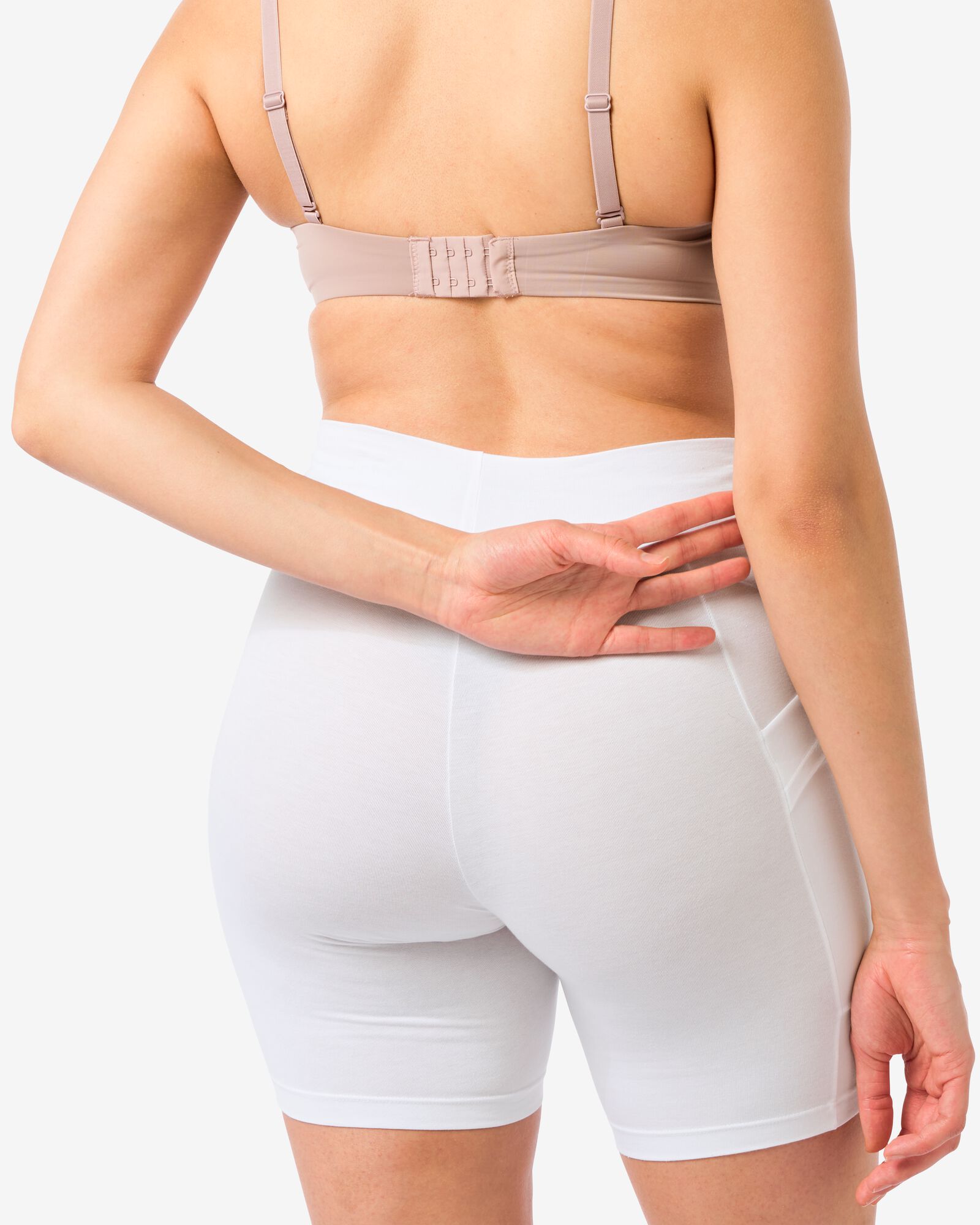 dames fietsshort real lasting cotton wit wit - 1000019864 - HEMA