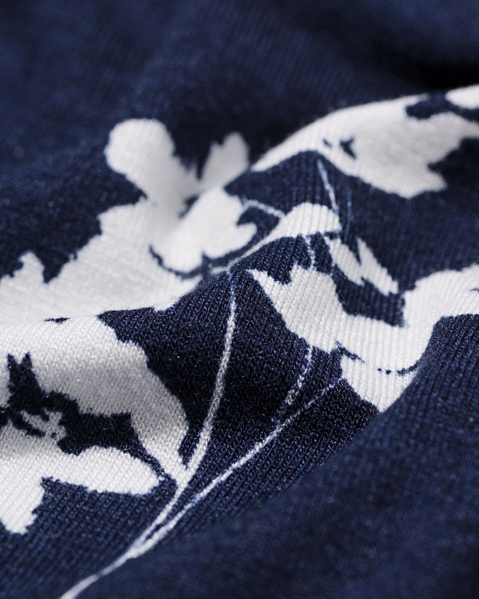 dames T-shirt Amelie jersey bloemen donkerblauw - 36304160DARKBLUE - HEMA