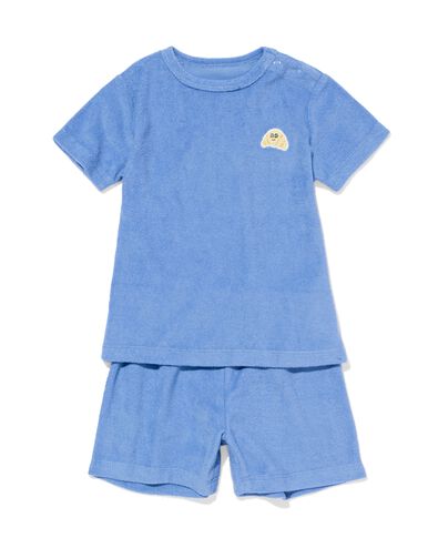 babypyjama badstof blauw blauw - 33301760BLUE - HEMA