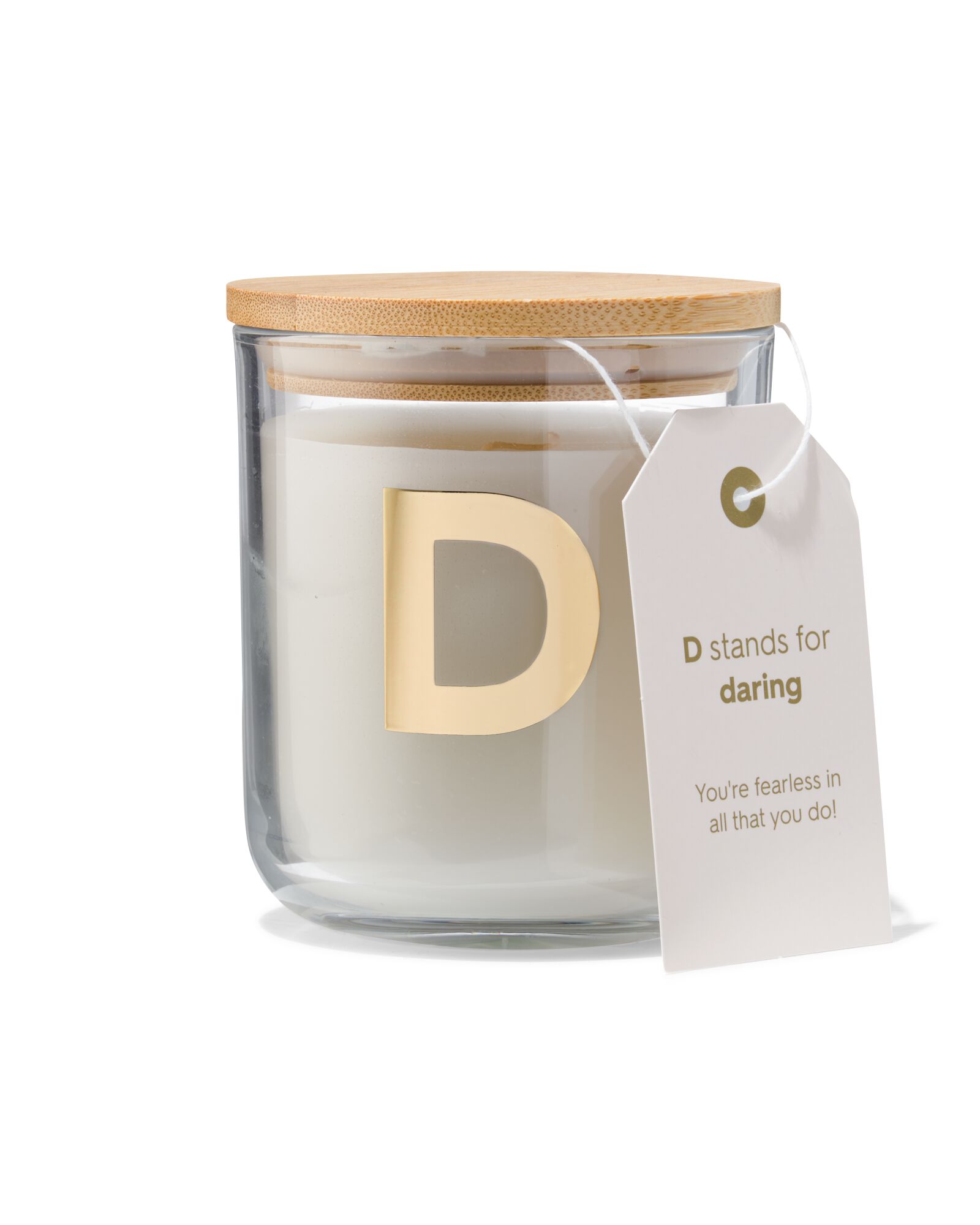 Kerze im Glas, &Oslash; 8 &times; 10 cm, Buchstabe D - 61100403 - HEMA