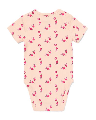 baby meegroei body rib radijs perzik perzik - 33304360PEACH - HEMA