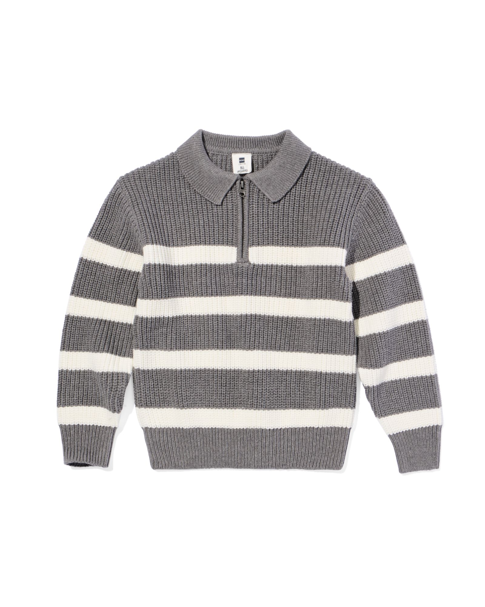 pull tricot à rayures enfant gris foncé gris foncé - 30705701DARKGREY - HEMA