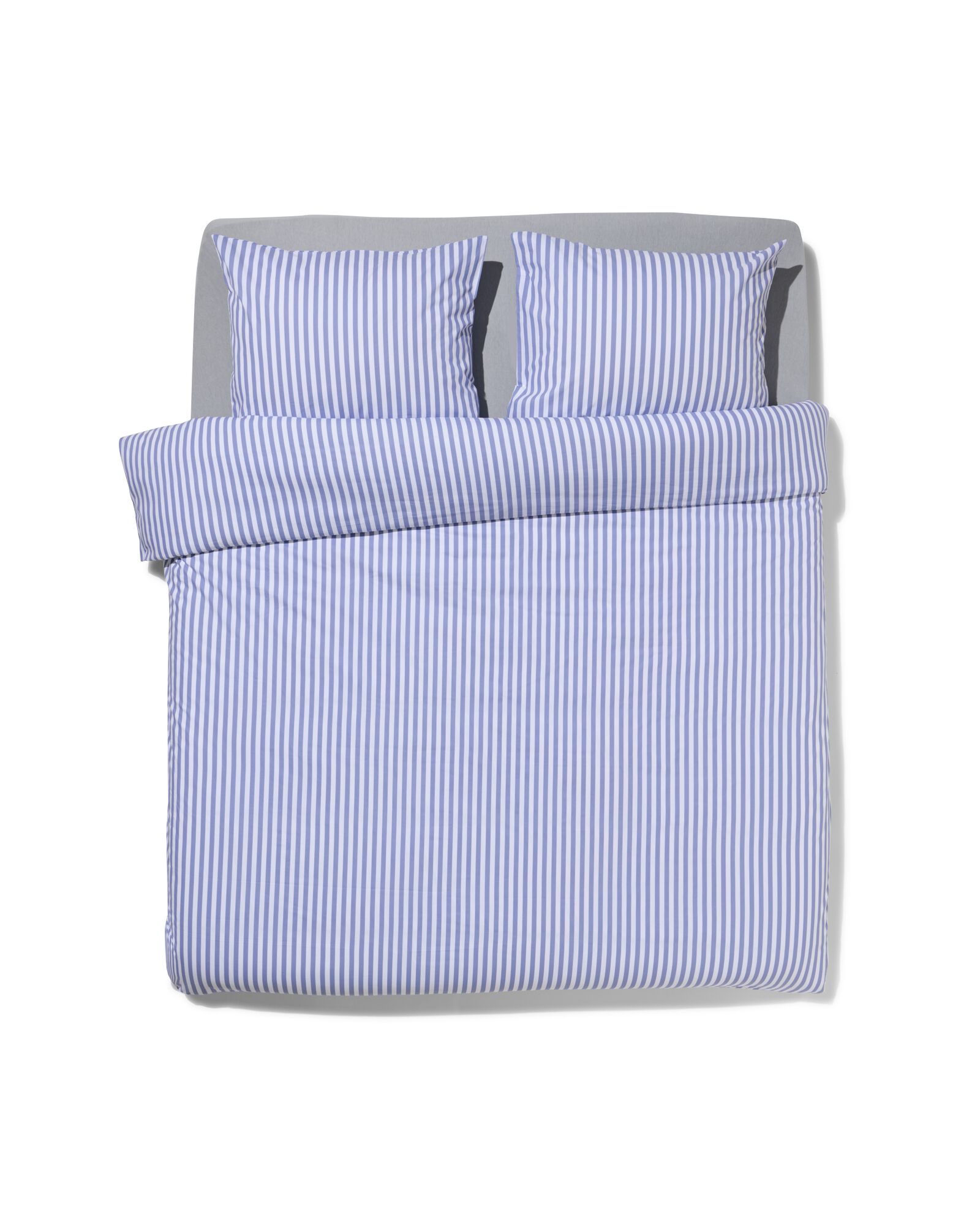 housse de couette 200 x 200/220 cm en coton doux, rayures lavande  - 5760129 - HEMA