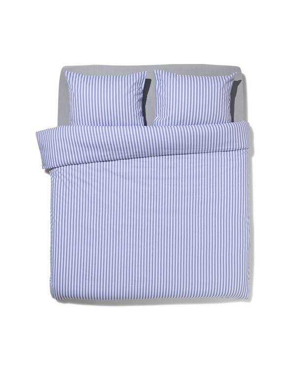 housse de couette 200 x 200/220 cm en coton doux, rayures lavande  - 5760129 - HEMA
