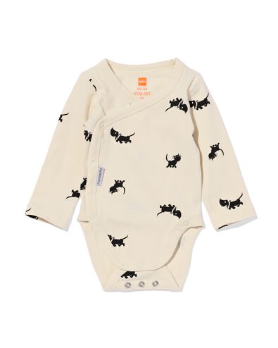 Takkie newborn meegroei overslagromper  &eacute;cru &eacute;cru - 33442320ECRU - HEMA