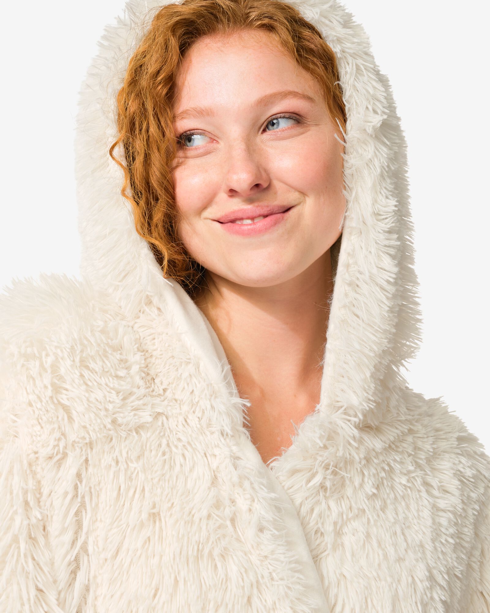 Damen-Sofa-Poncho, Einheitsgr&ouml;&szlig;e, Kapuze und Taschen, Creme - 61100242 - HEMA