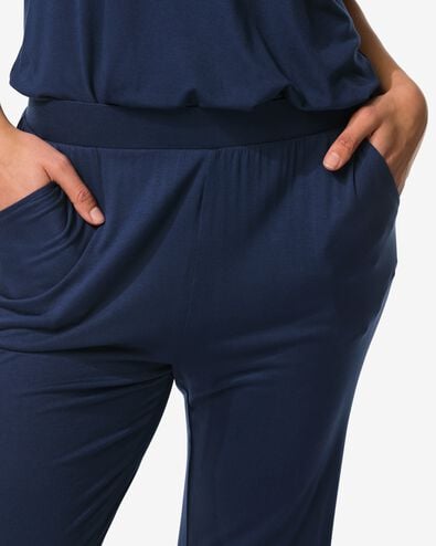 pantalon de pyjama femme viscose bleu fonc&eacute; bleu fonc&eacute; - 23420135DARKBLUE - HEMA