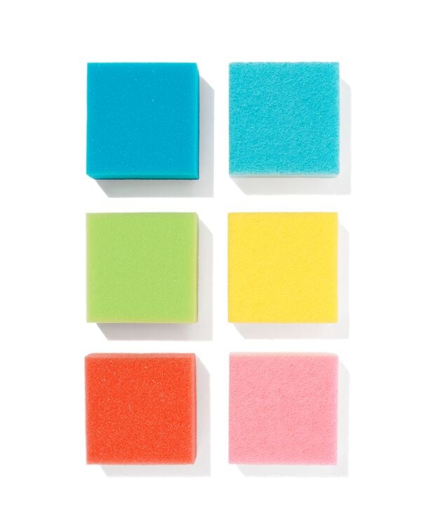 6 &eacute;ponges &agrave; r&eacute;curer 8x8x3 - 20540050 - HEMA