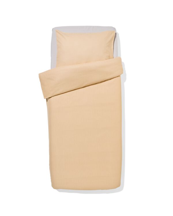 housse de couette 140x200/220cm flanelle &agrave; rayures beige - 5700207 - HEMA