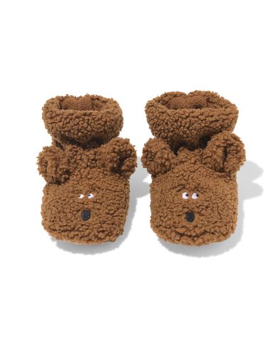 chaussons b&eacute;b&eacute; teddy chien marron marron - 33200405BROWN - HEMA