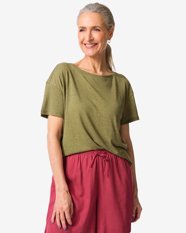 t-shirt femme Evie olive olive - 36210780OLIVE - HEMA