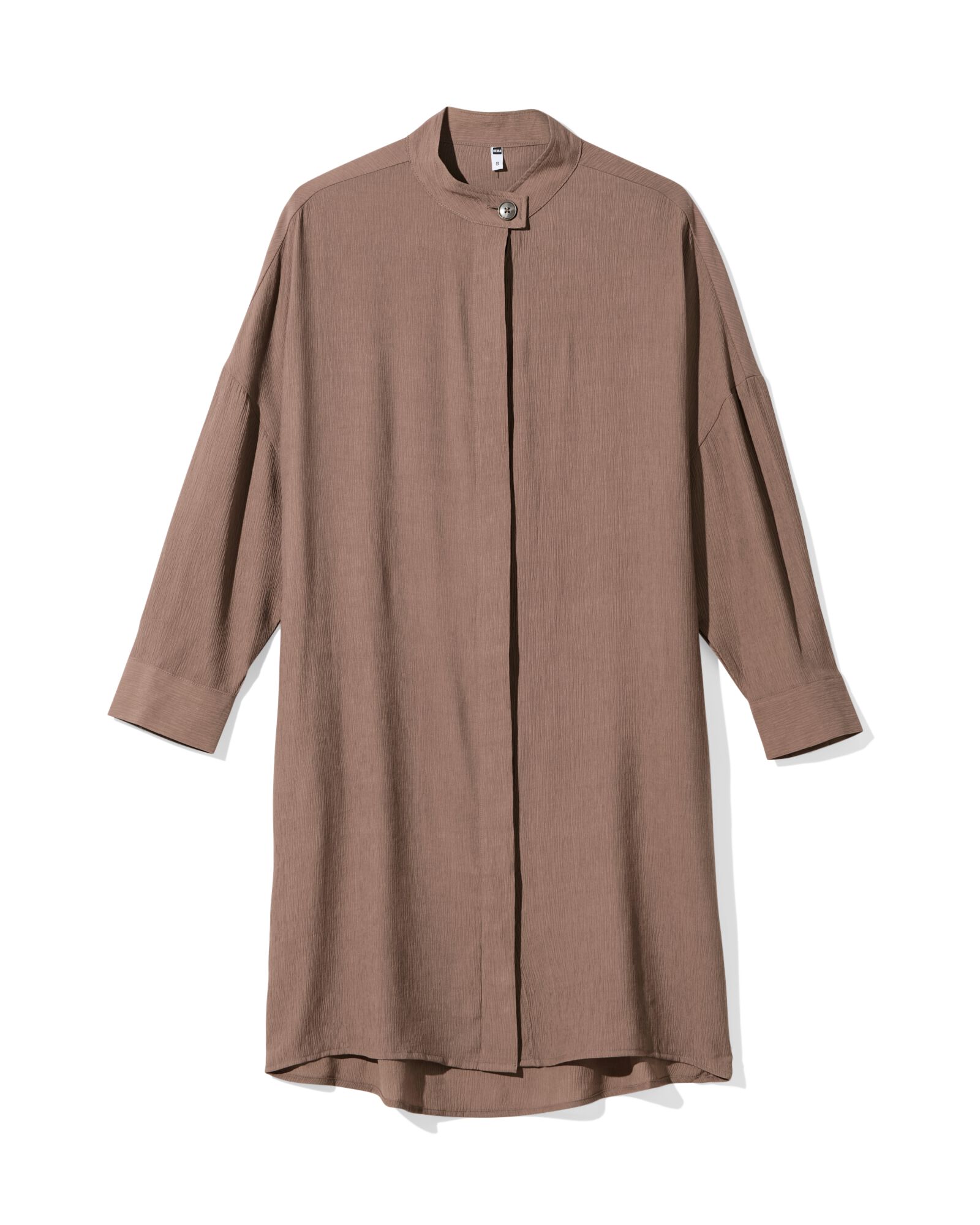 damesjurk Senna ribbel midi taupe L - 36206643 - HEMA