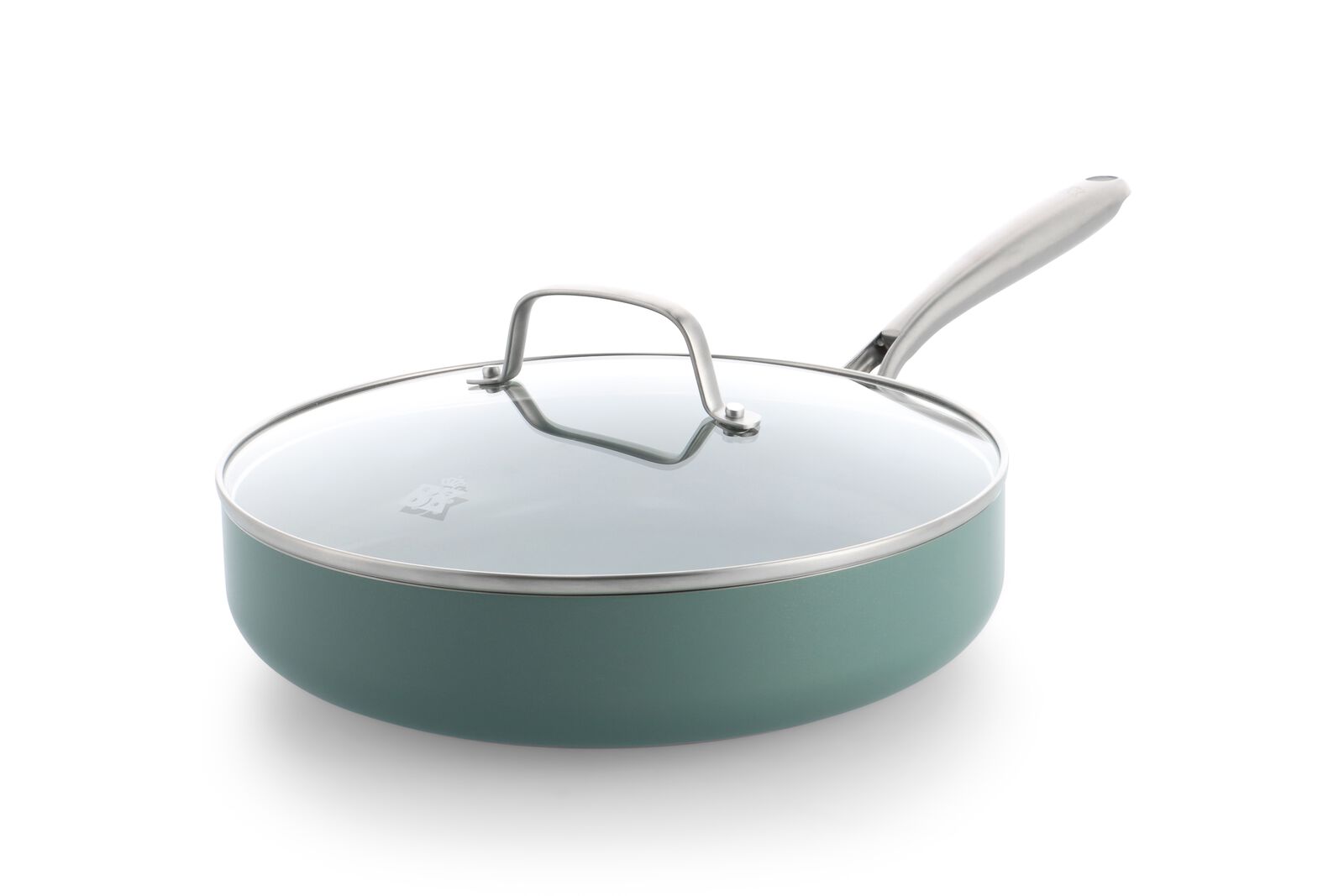 BK hapjespan met deksel &Oslash;28cm keramisch PFAS-vrij groen hapjespan 28 cm BK - 80190231 - HEMA