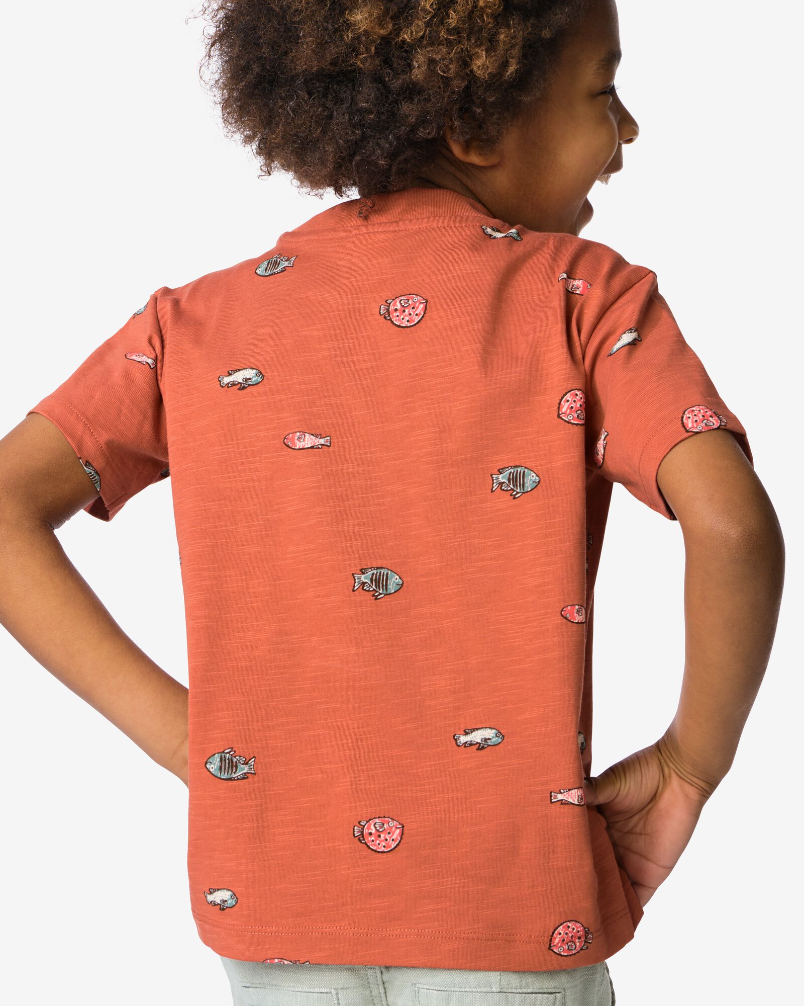 t-shirt enfant poissons marron clair marron clair - 30718101LIGHTBROWN - HEMA