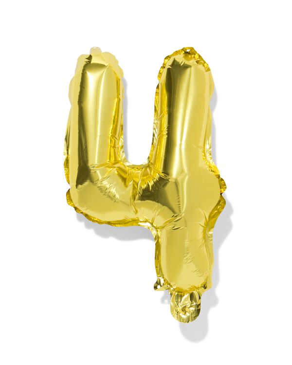 ballon aluminium chiffre 4 30cm dor&eacute; - 14260025 - HEMA