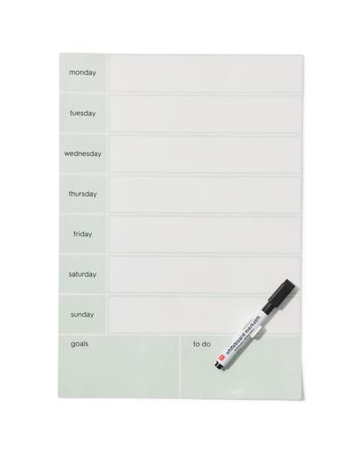 zelfklevende weekplanner 24x34cm groen - 14803974 - HEMA