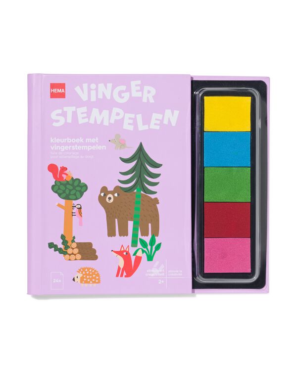 kleurboek met vingerstempelen 21.5x24.7cm boerderij - 15900469 - HEMA