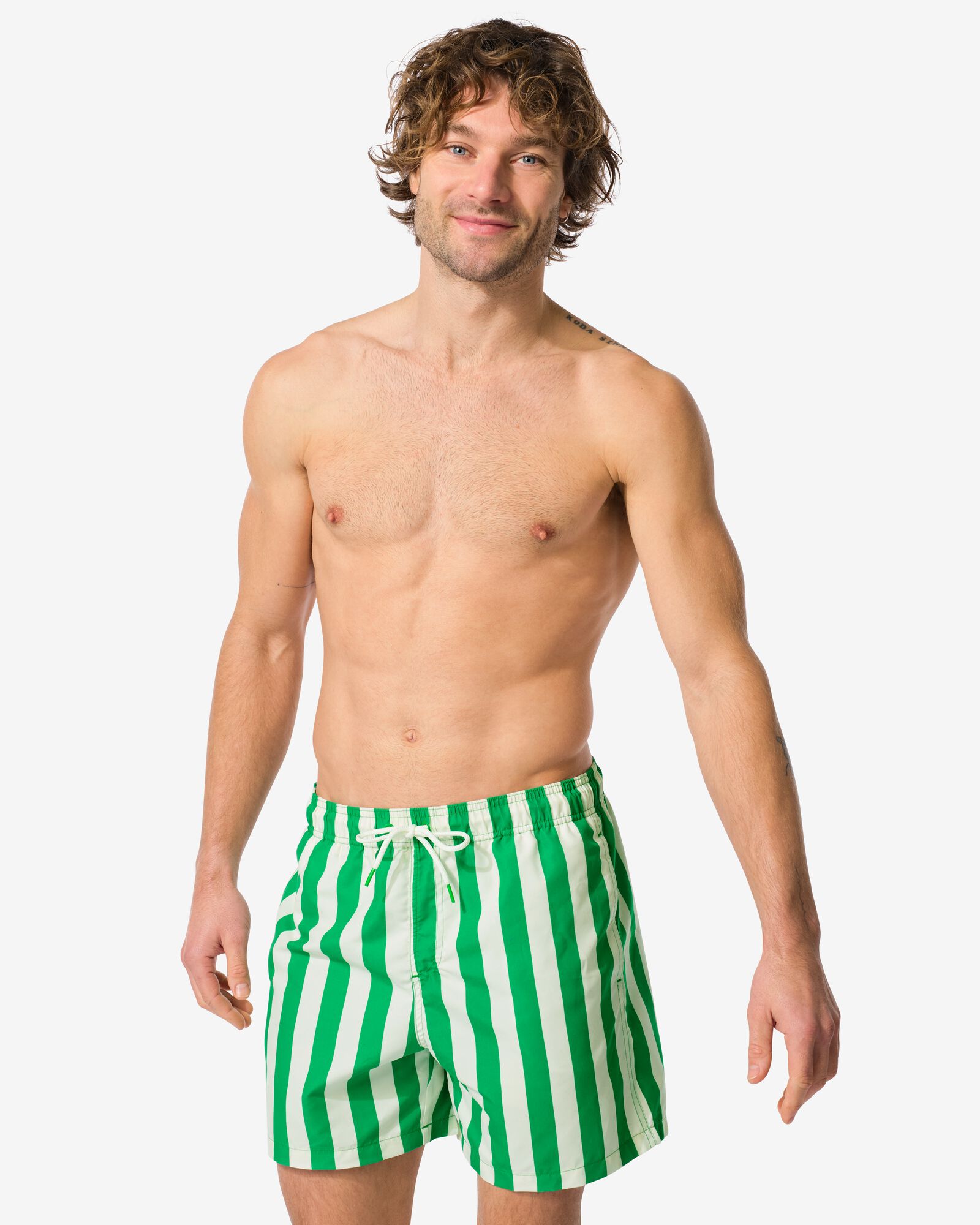 herenzwembroek strepen groen - 22150140GREEN - HEMA