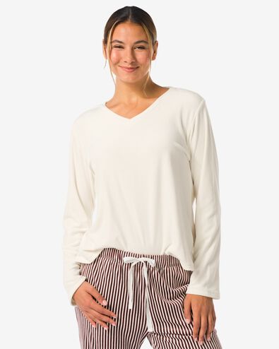 Damenshirt aus Samt cremefarben cremefarben - 23401150CREAM - HEMA