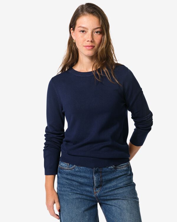pull femme lilas  bleu fonc&eacute; - 36204780DARKBLUE - HEMA