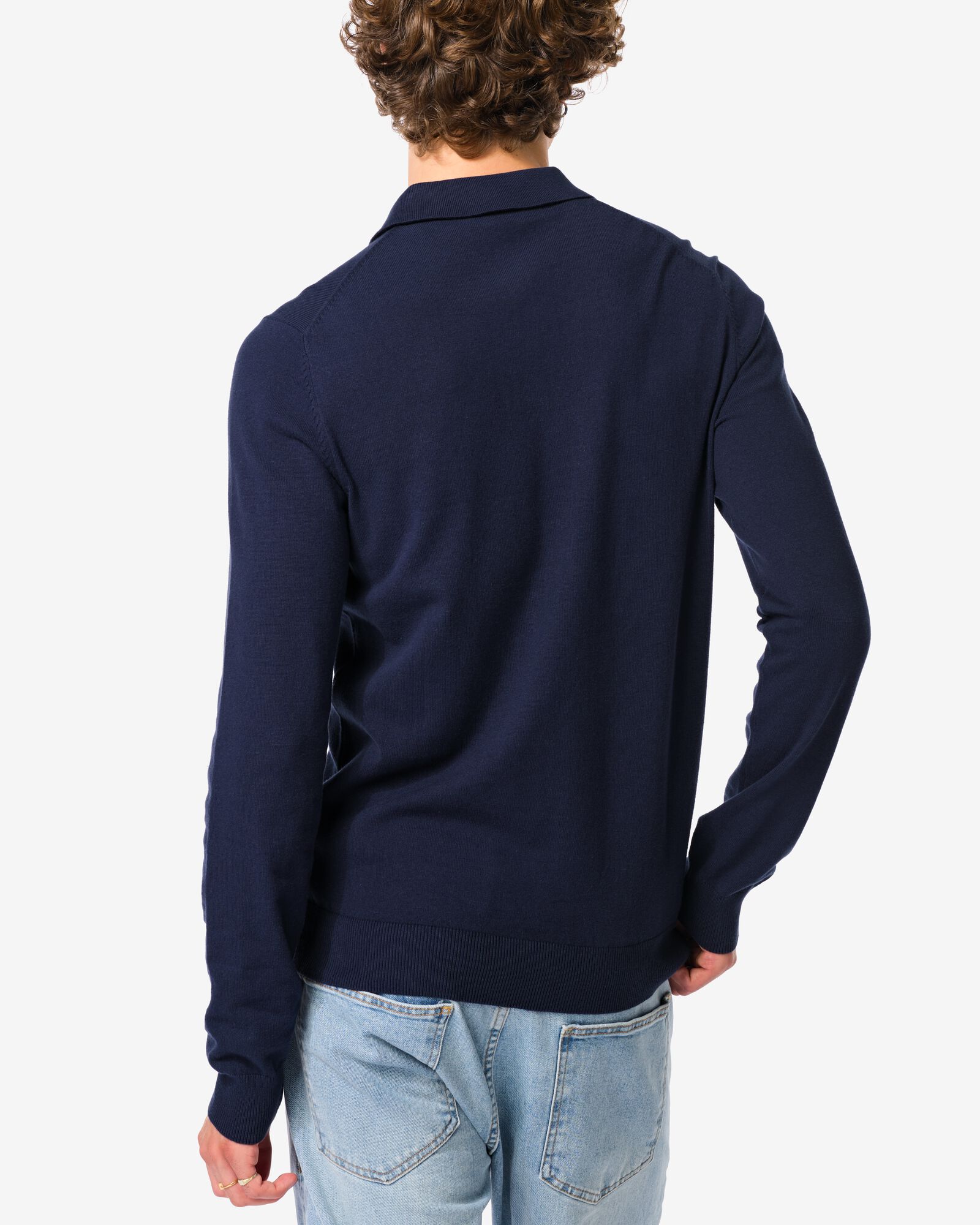 Pullover f&uuml;r Herren, Feinstrick dunkelblau - 2129980DARKBLUE - HEMA
