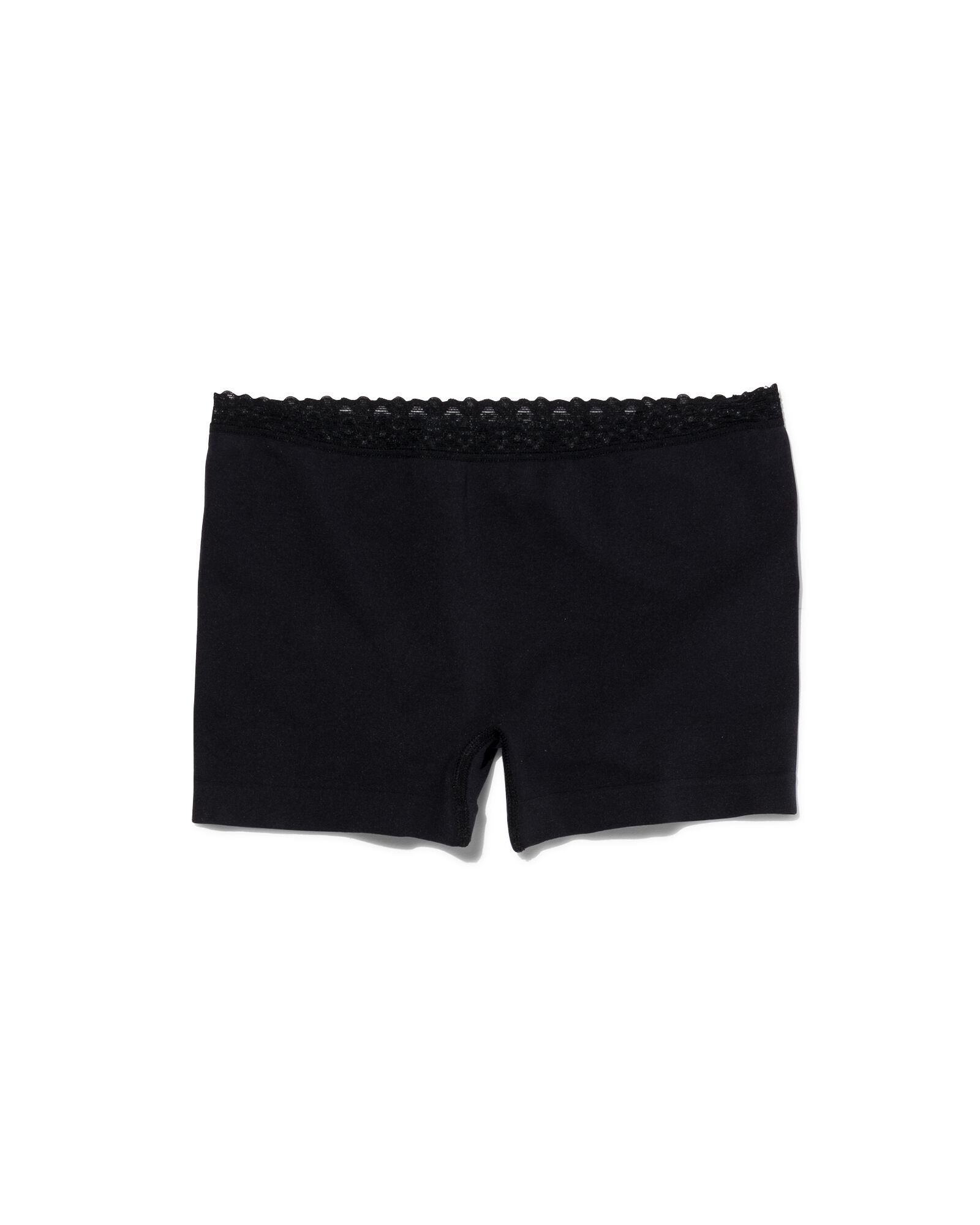 damesboxer naadloos micro met kant zwart zwart - 1000002002 - HEMA
