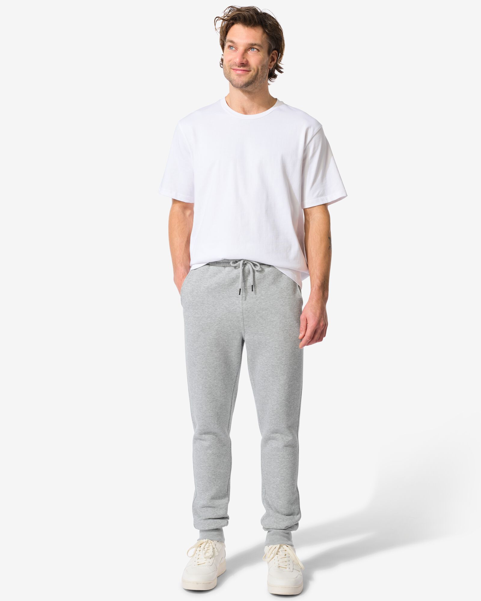 heren sweatbroek grijsmelange - 2140260GREYMELANGE - HEMA