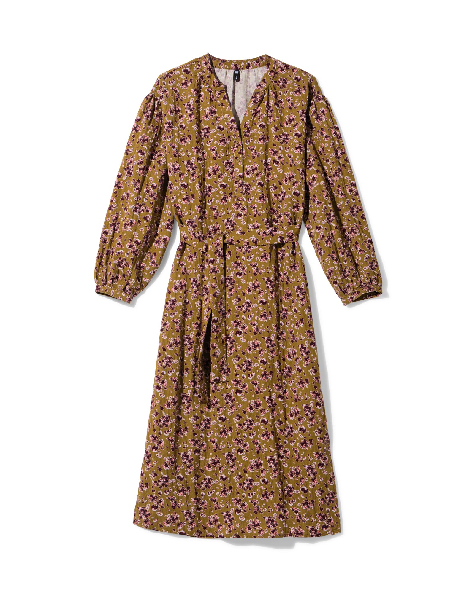 Damenkleid Inez, gebl&uuml;mt khakifarben khakifarben - 36207630KHAKI - HEMA