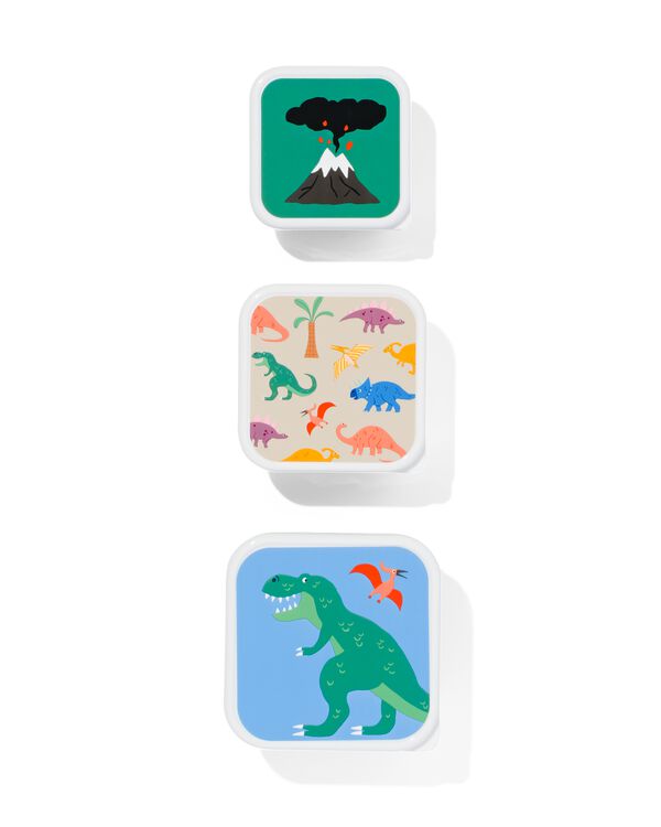 3 boîtes de rangement snack dinosaure - 80650096 - HEMA