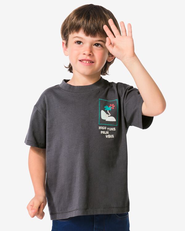 Kinder-T-Shirt mit Print dunkelgrau dunkelgrau - 30718505DARKGREY - HEMA