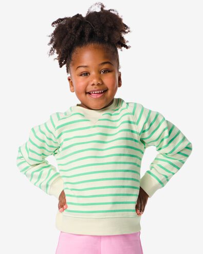 Kinder-Sweatshirt, Streifen grün 134/140 - 30779260 - HEMA
