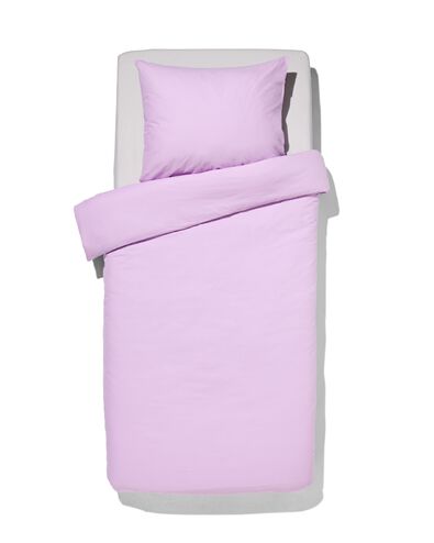 dekbedovertrek 140x200/220cm zacht katoen lila - 5750076 - HEMA