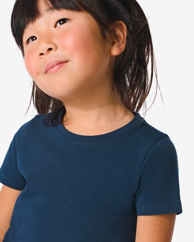 t-shirt enfant - coton bio bleu foncé 110/116 - 30832382 - HEMA