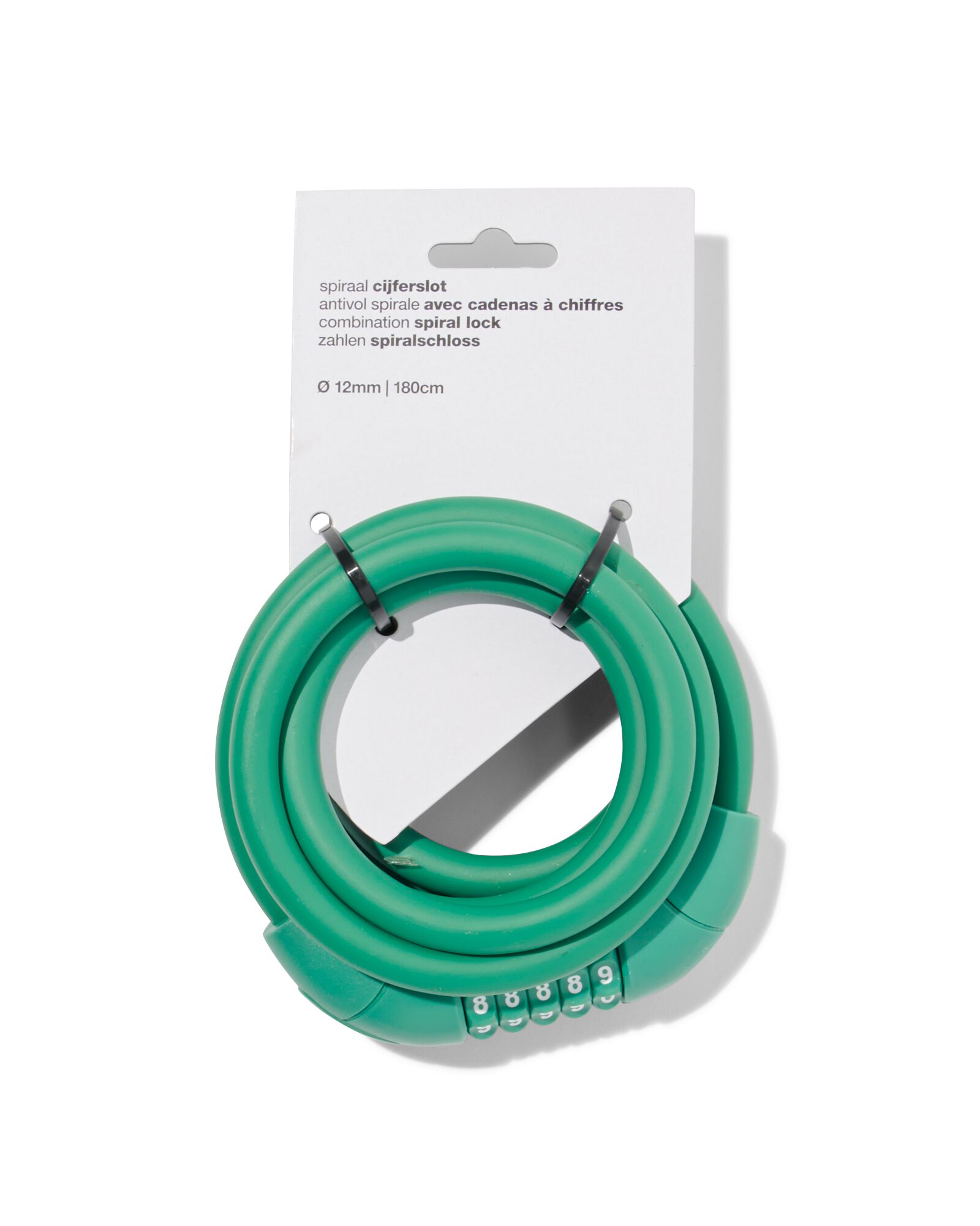 antivol spirale 180 cm &Oslash;12mm vert - 41151000 - HEMA